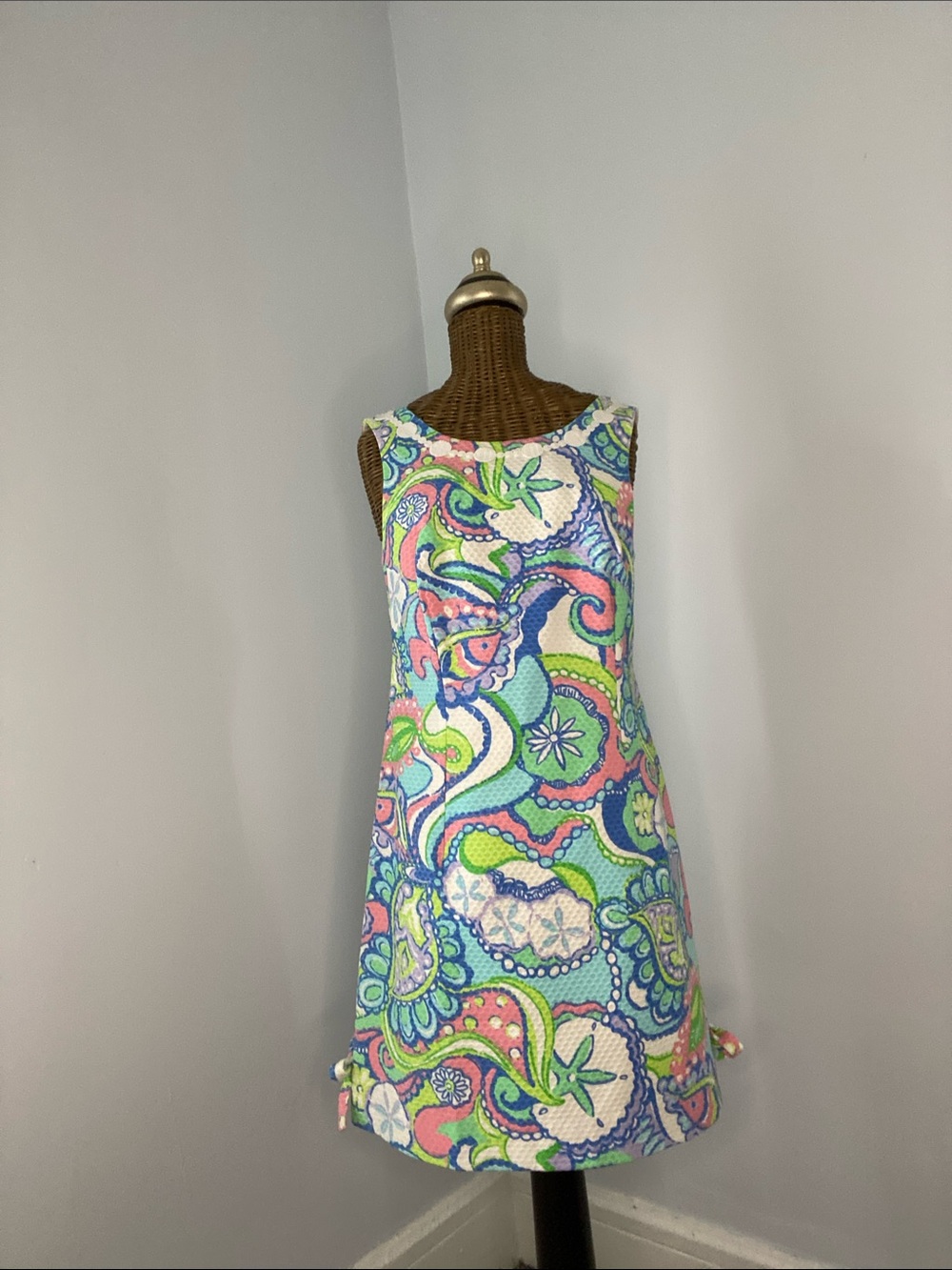Lilly Pulitzer Sleeveless Paisley Mini Dress in Pink, Green, Blue